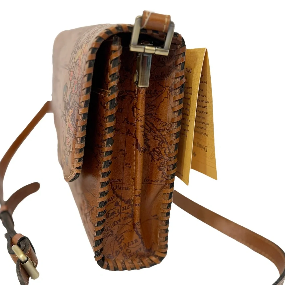 🕊 Patricia Nash Map Print Bird & Floral Crossbody - Picture 3 of 6